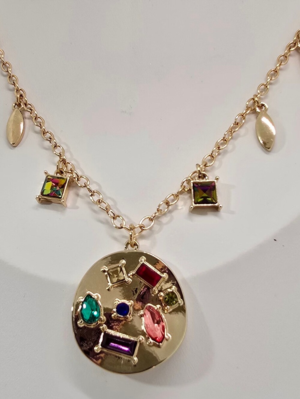 Laundry By Shelli Segal Gold Multi-Gem Pendant Necklace